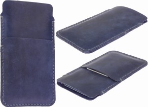 Etui Ręcznie Szyte Granatowe Z Kieszonką Do Telefonu OnePlus 13