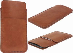 Etui Ręcznie Szyte Koniakowe Z Kieszonką Do Telefonu Asus Zenfone 12 Ultra