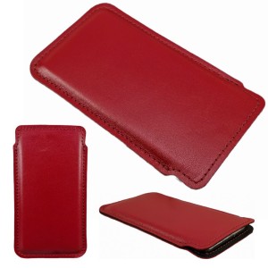 Pokrowiec Premium Etui Czerwona Skórzana Wsuwka Do Telefonu Motorola Edge 60 Fusion