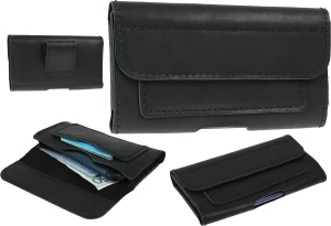 Czarna Kabura Skórzana Ręcznie Szyta Do Telefonu Motorola Edge 70 Fusion