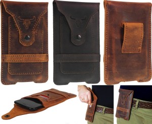 Bull's Head - Kabura Pionowa Skóra Naturalna Do Telefonu Huawei P30 Lite