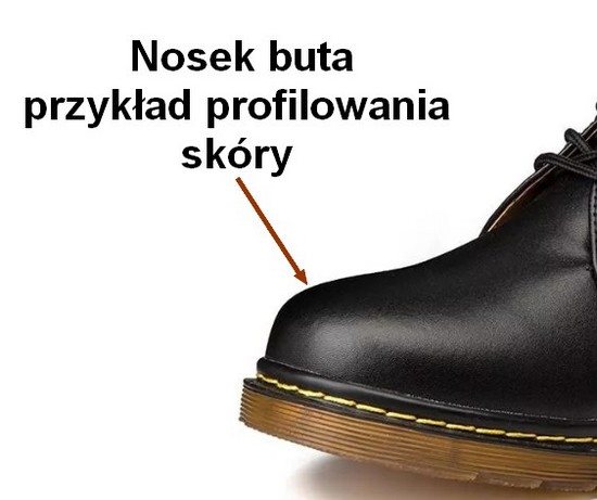 Przykład modelowanej na mokro skóry naturalnej